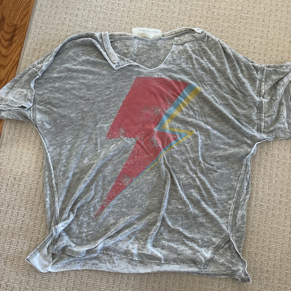 Vintage Havana Gray Tee with Lightning Bolt